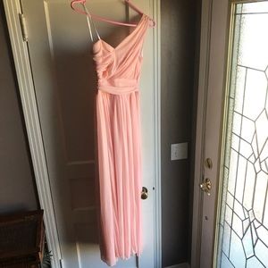 Peach One Shoulder Prom Dress